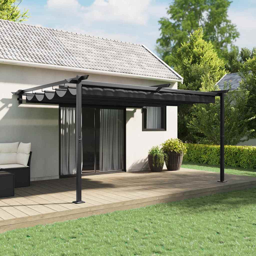 Fali Felszerelésű Pavilon Antracitszürke 3 x 4 m Acél