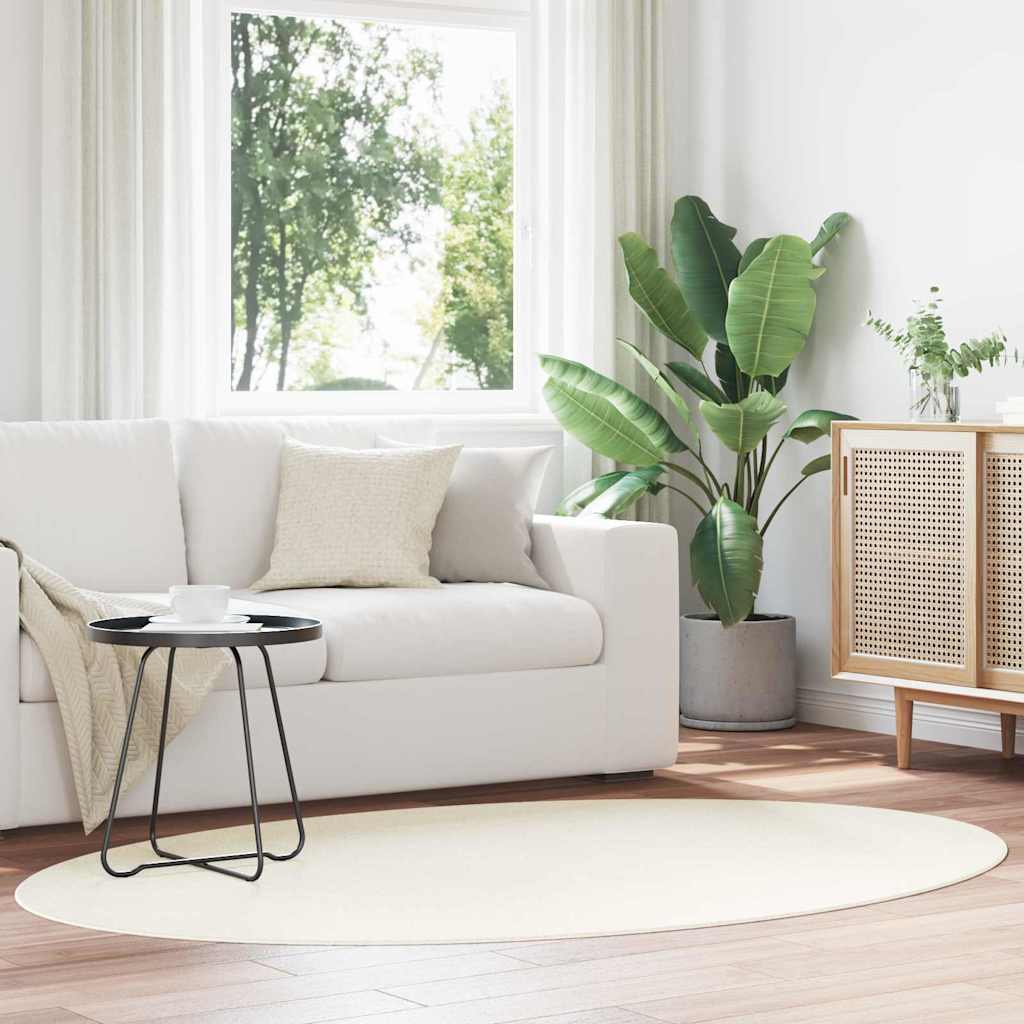 Területszőnyegek Ovális HUARTE Krém 140 x 200 cm