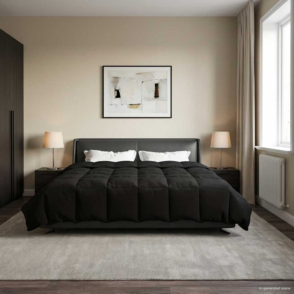 Téli takaró Sövényes Fekete 220 x 240 cm Mikroszál