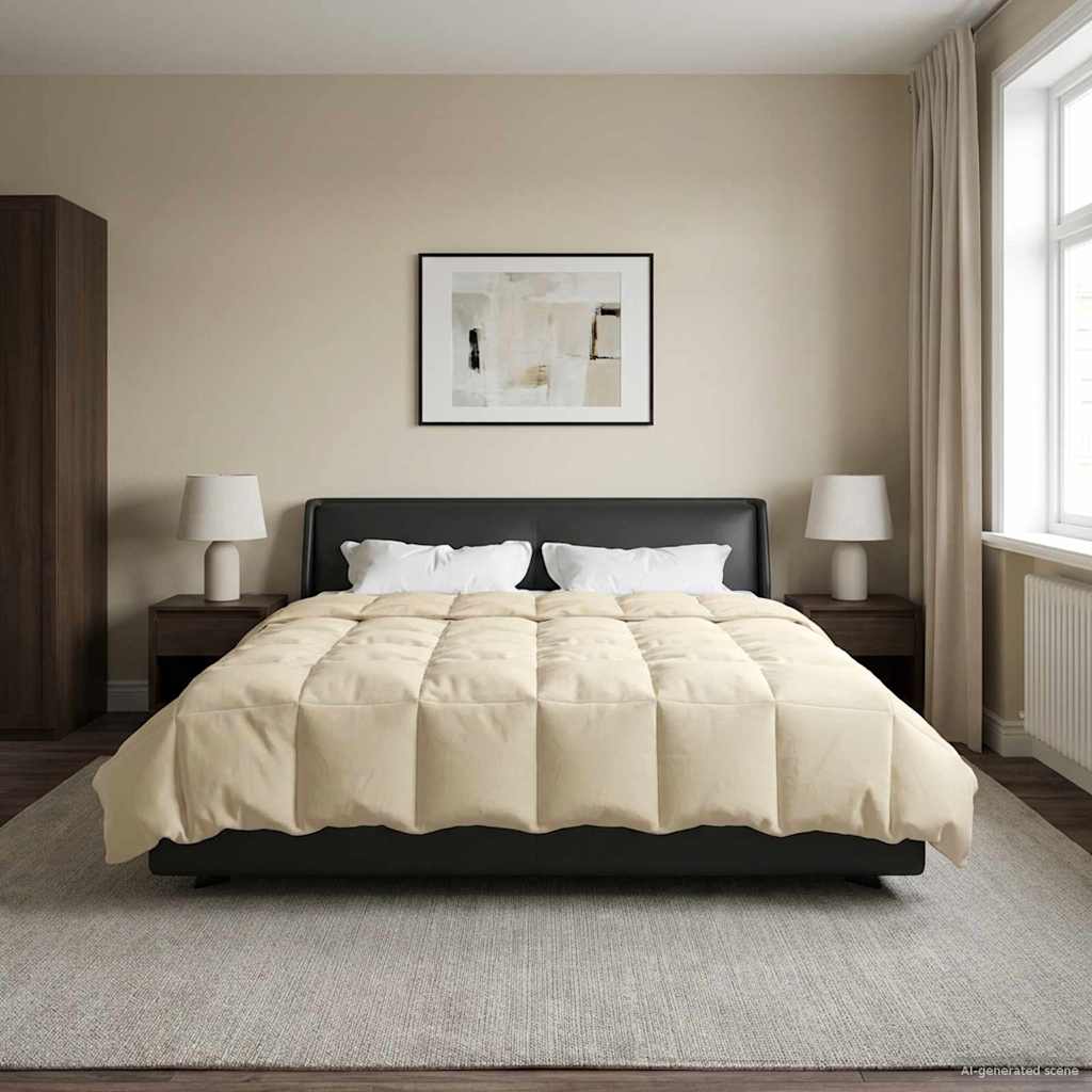 Téli takaró Sövényes Krém 220 x 240 cm Mikroszál