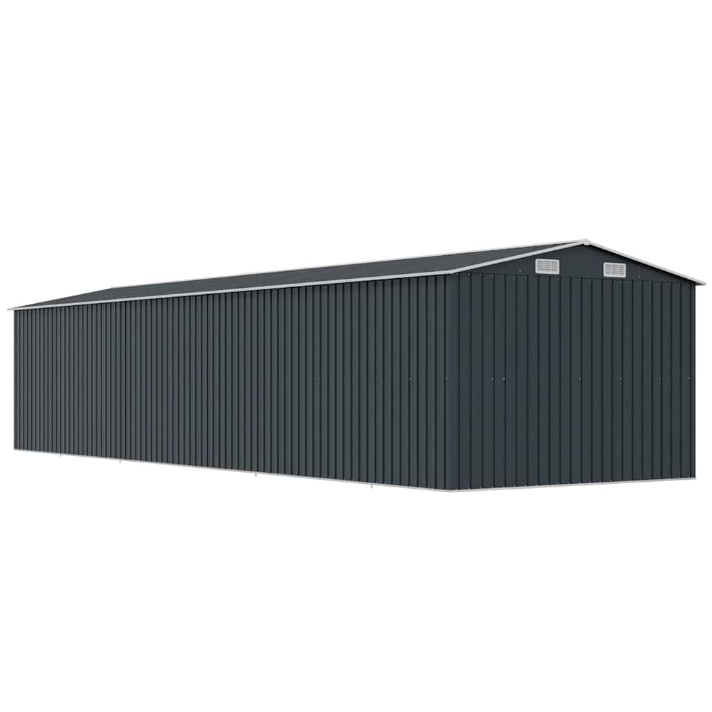 Antracitszürke horganyzott acél kerti fészer 257 x 779 x 181 cm