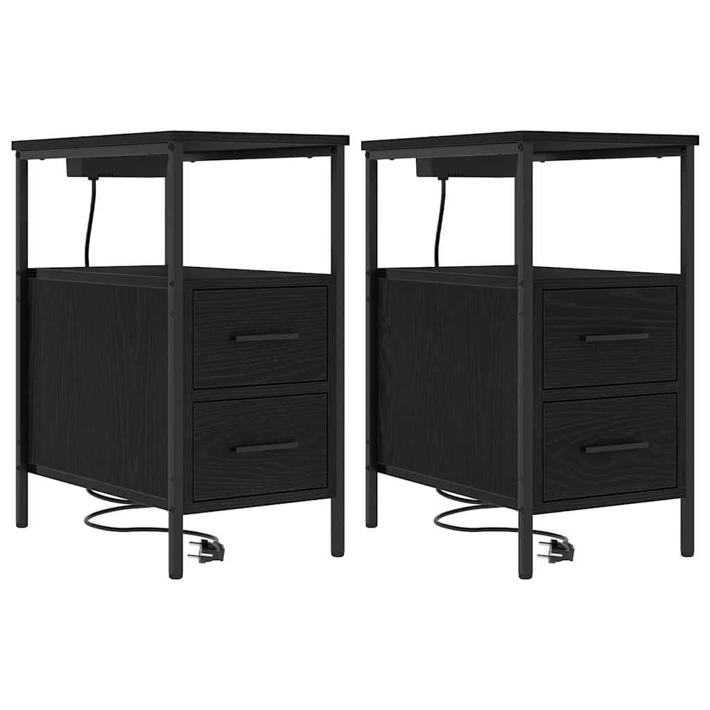 Éjjeli Szekrények 2 pcs Musta tammi 30 x 48 x 61 cm Faanyag