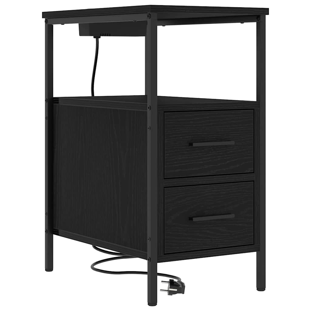 Éjjeli Szekrények 2 pcs Musta tammi 30 x 48 x 61 cm Faanyag
