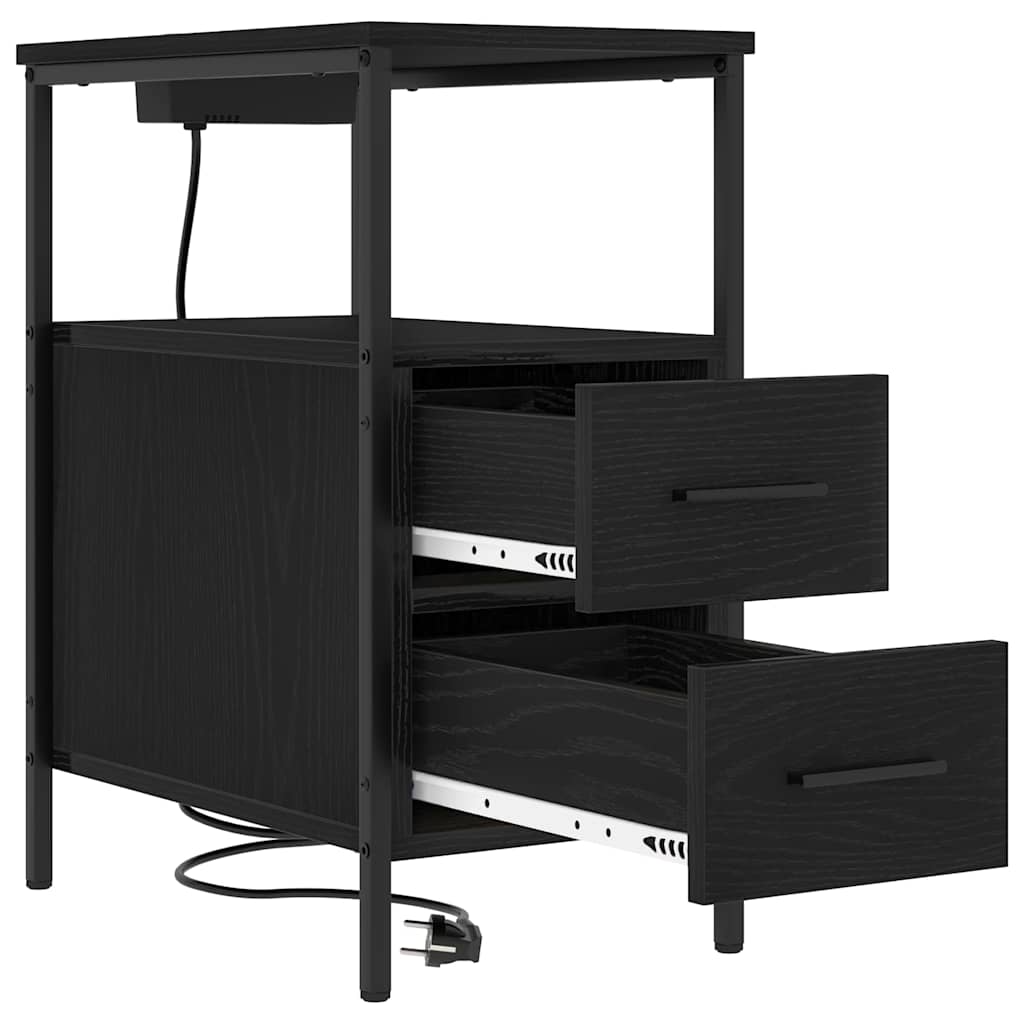 Éjjeli Szekrények 2 pcs Musta tammi 30 x 48 x 61 cm Faanyag