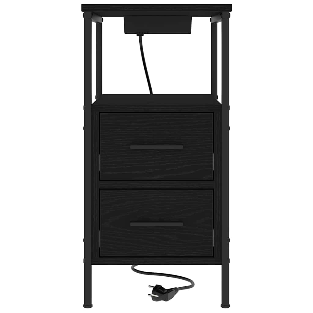 Éjjeli Szekrények 2 pcs Musta tammi 30 x 48 x 61 cm Faanyag