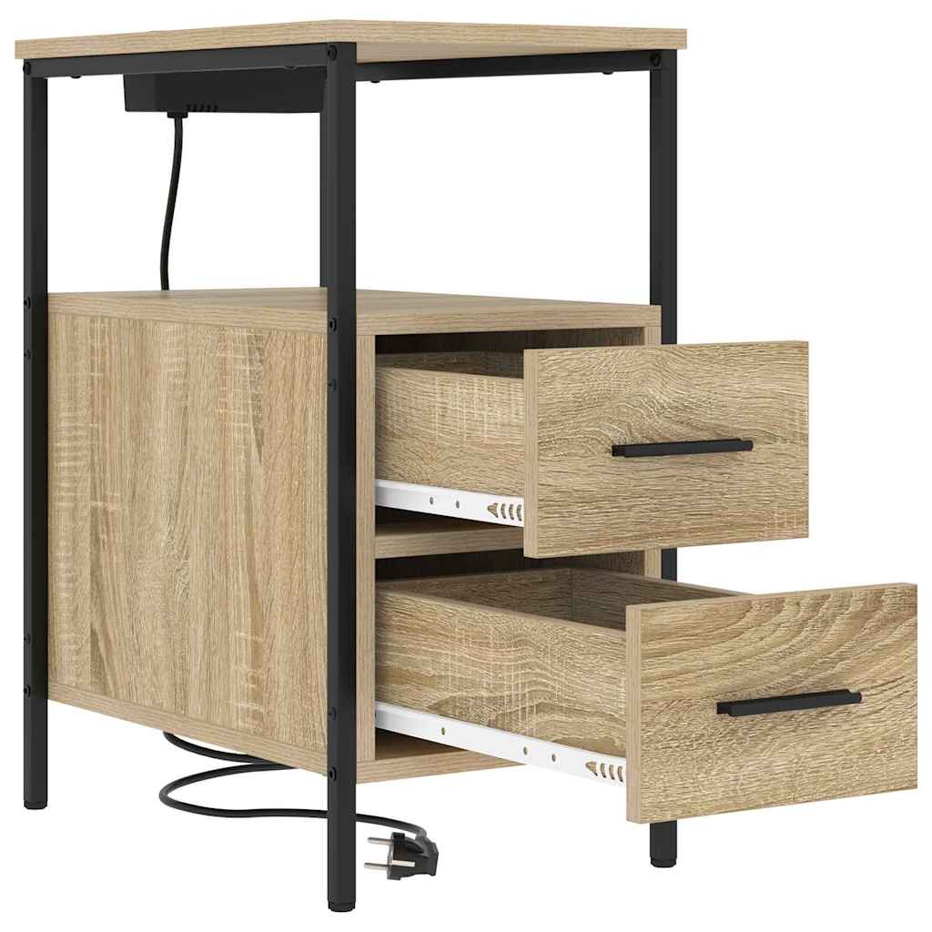 Éjjeli Szekrények 2 pcs sonoma tölgy 30 x 48 x 61 cm Faanyag