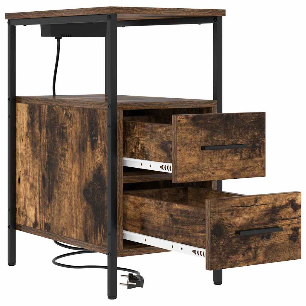 Éjjeli Szekrények 2 pcs Füstölt tölgy 30 x 48 x 61 cm Faanyag